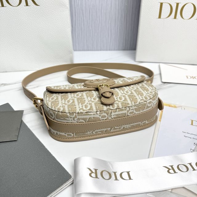 Dior original cotton mini bobby east-west bag S5713 natural
