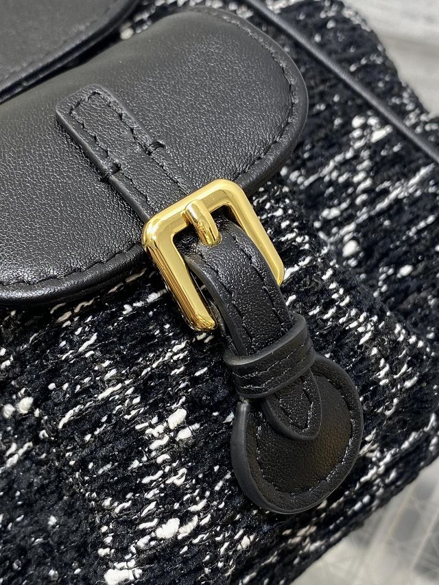 Dior original tweed small caro backpack M6302 black