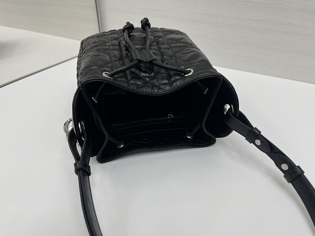 Dior original crinkled lambskin small D-motion bag M2851 black