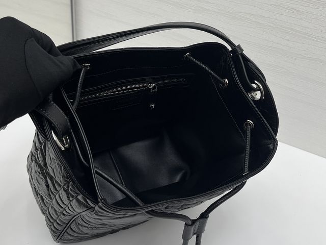 Dior original crinkled lambskin medium D-motion bag M2852 black
