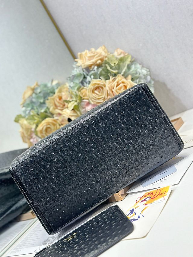 Dior original ostirch calfskin large toujours bag M2833 black