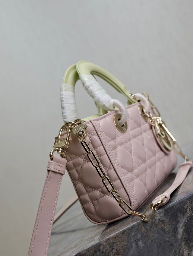 Dior original lambskin medium lady D-joy bag M0540 pink&green