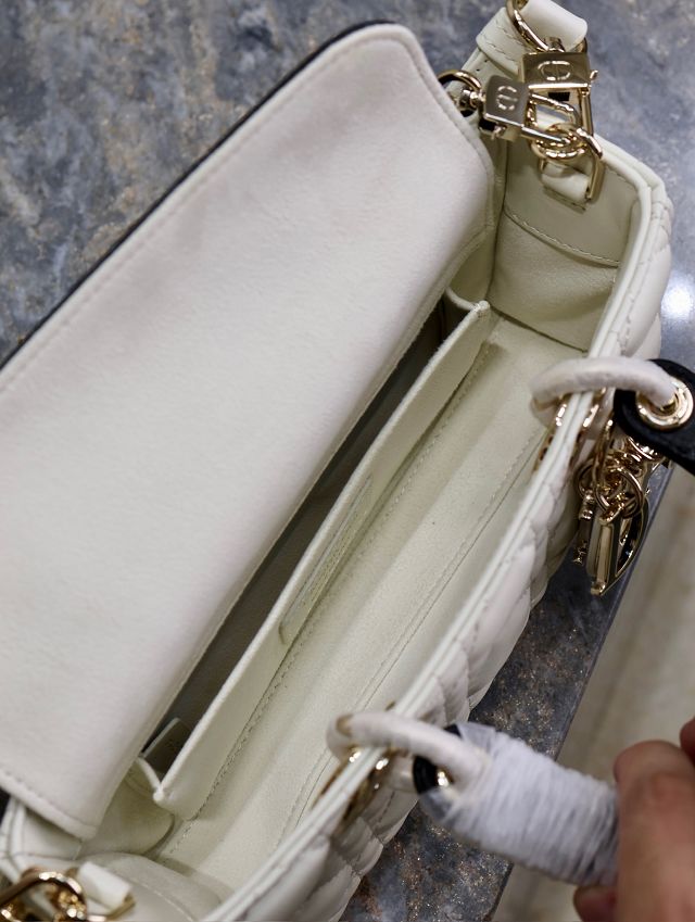 Dior original lambskin medium lady D-joy bag M0540 white&black