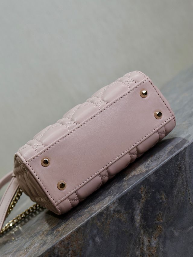 Dior original lambskin mini lady bag M0505 pink&green