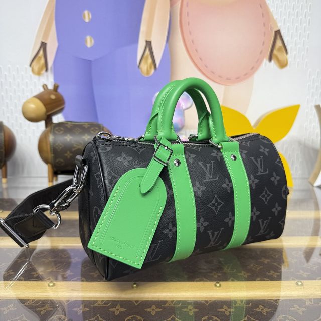 Louis vuitton original monogram eclipse keepall 25 M25885 green