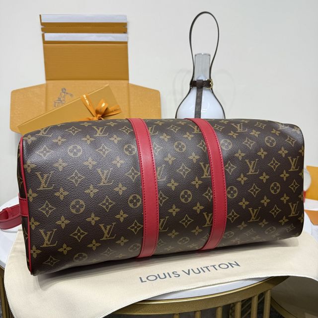 Louis vuitton original monogram canvas keepall 45 M13807 red
