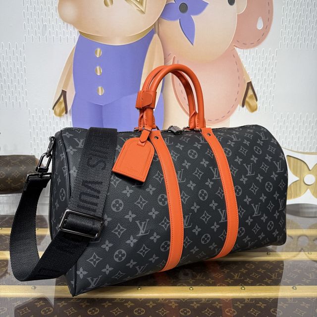 Louis vuitton original monogram eclipse keepall 45 M15251 orange