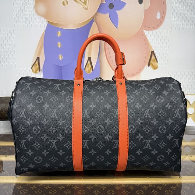 Louis vuitton original monogram eclipse keepall 45 M15251 orange