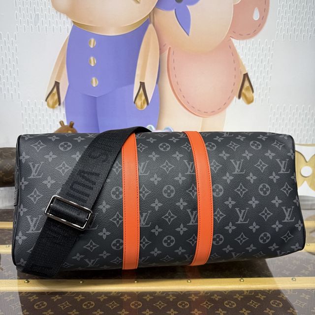 Louis vuitton original monogram eclipse keepall 45 M15251 orange