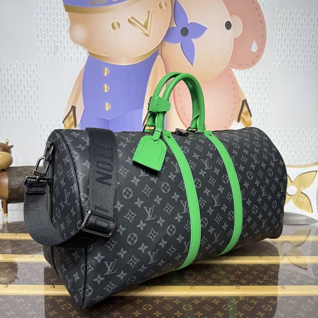 Louis vuitton original monogram eclipse keepall 55 M15253 green