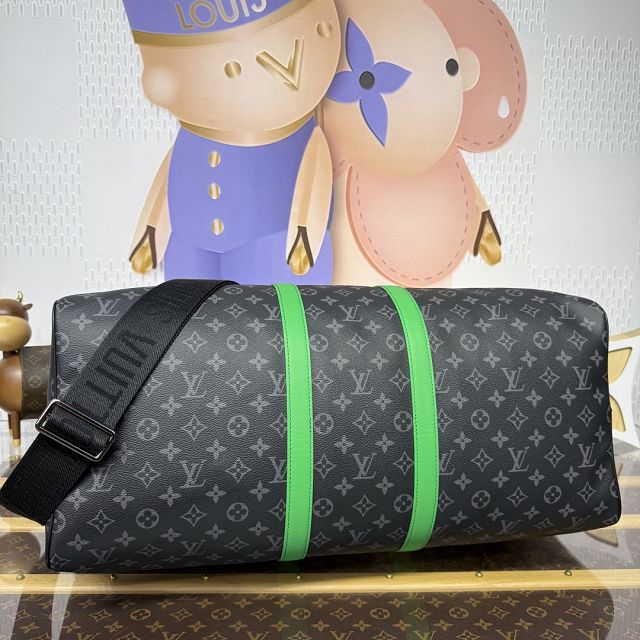 Louis vuitton original monogram eclipse keepall 55 M15253 green