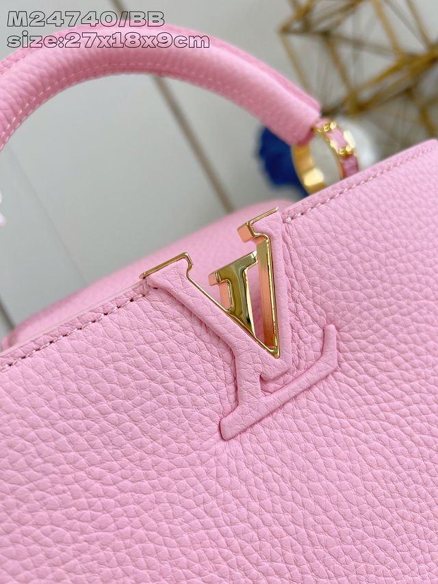 Louis vuitton original calfskin capucines BB handbag M58671 pink