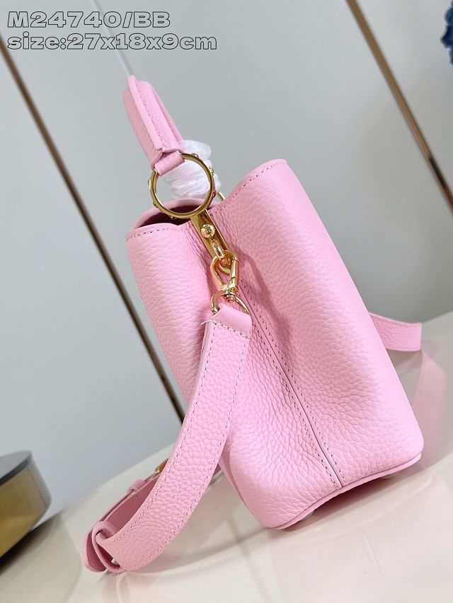 Louis vuitton original calfskin capucines BB handbag M58671 pink