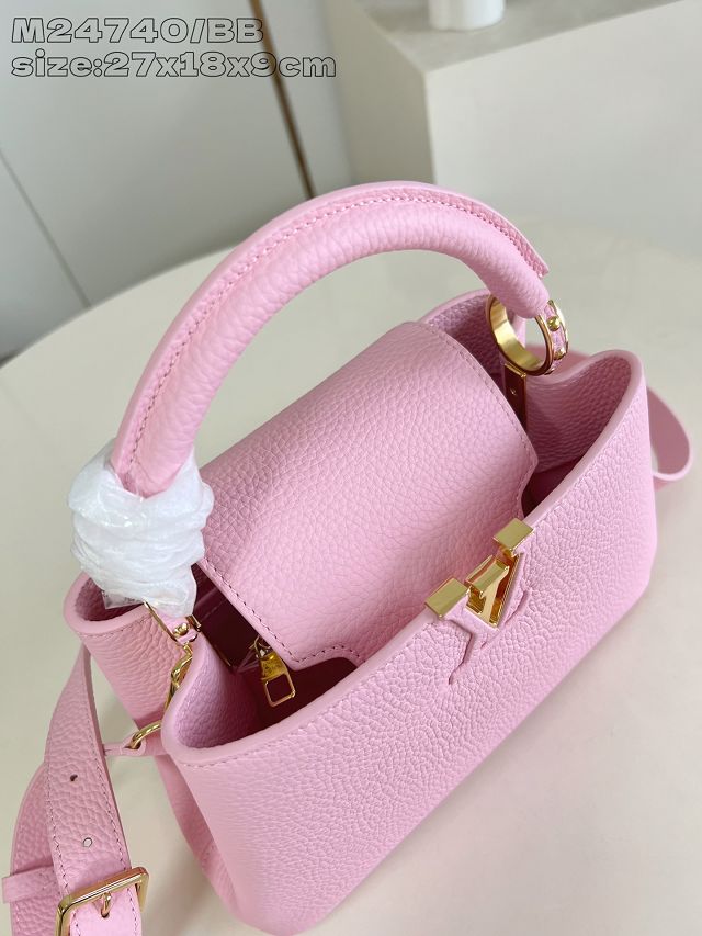 Louis vuitton original calfskin capucines BB handbag M58671 pink