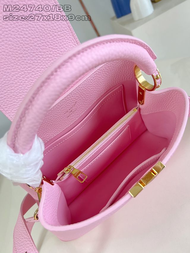 Louis vuitton original calfskin capucines BB handbag M58671 pink