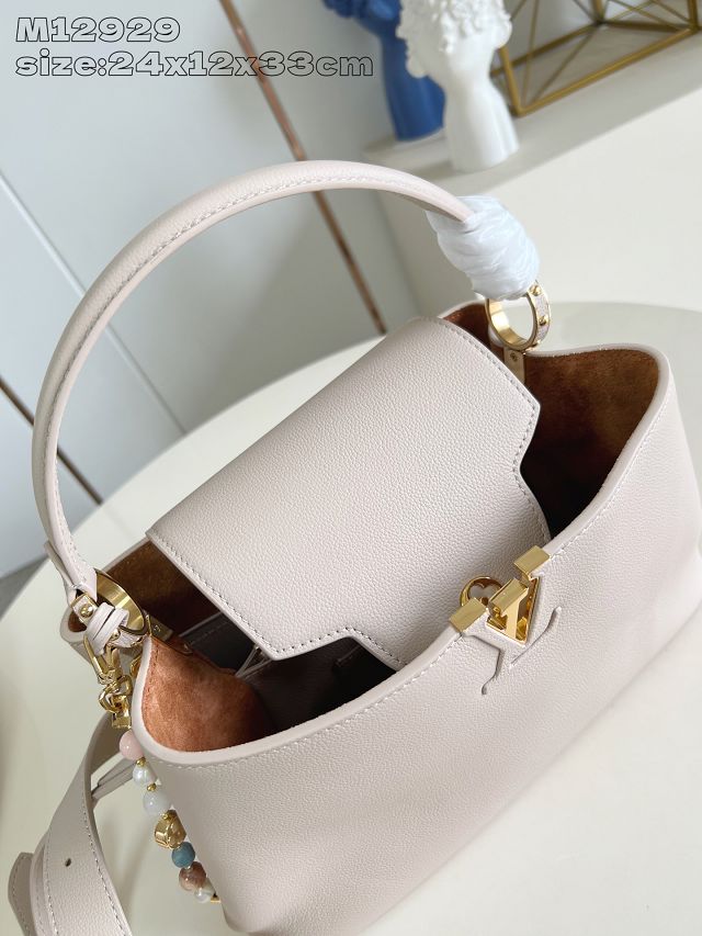 Louis vuitton original calfskin capucines MM souple M12929 black