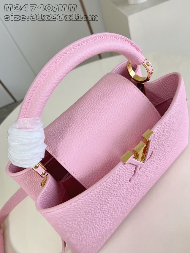 Louis vuitton original calfskin capucines mm handbag M20704 pink