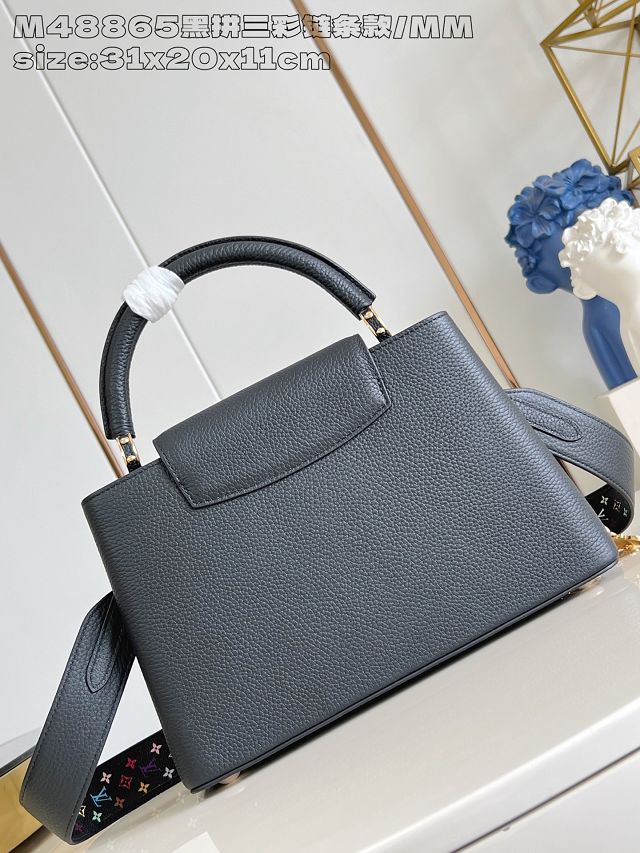 Louis vuitton original calfskin capucines mm handbag M25386 black