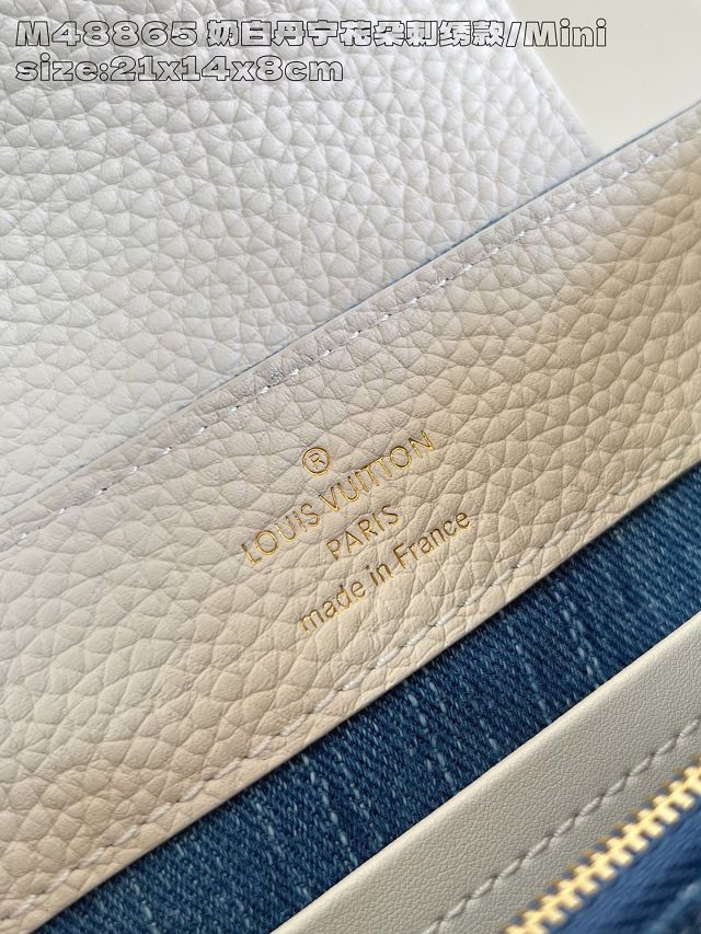 Louis vuitton original denim capucines mini handbag M12947 white