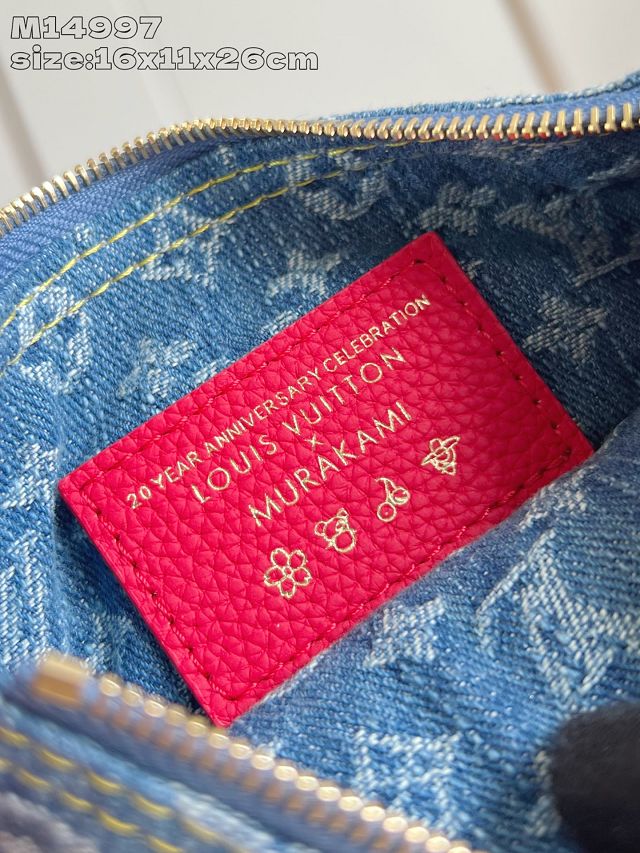 Louis vuitton original denim neverfull inside out BB M14997 red