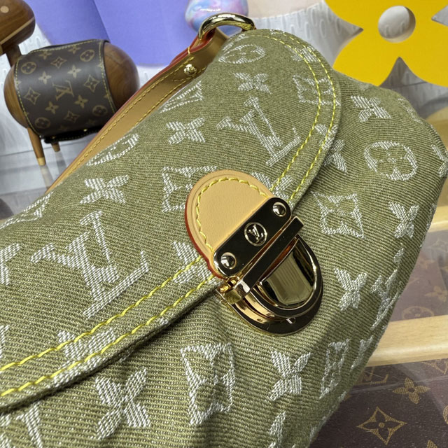 Louis vuitton original denim shoulder bag M95217 green