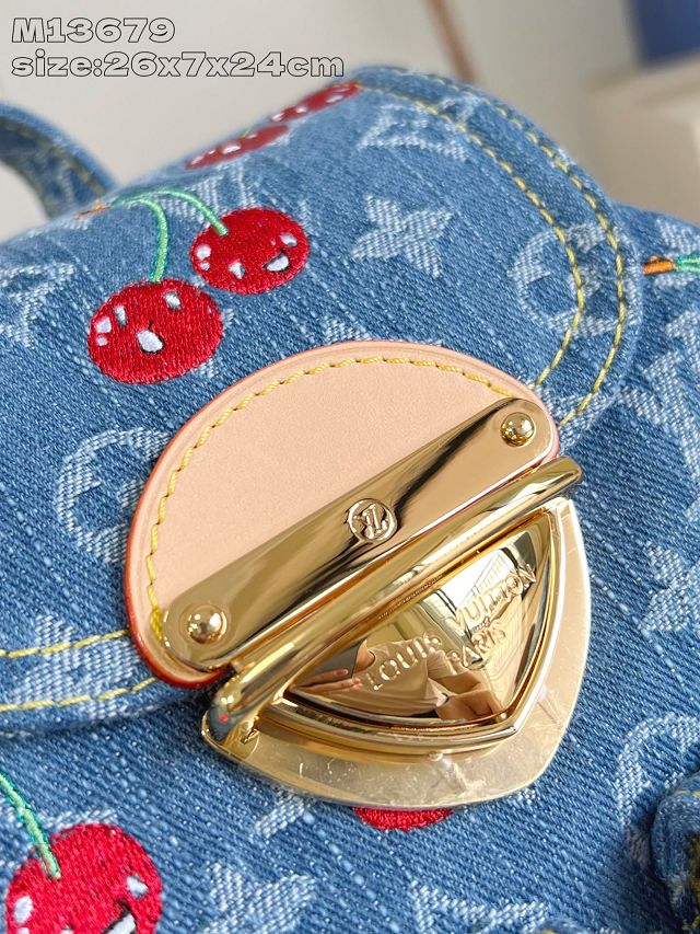 Louis vuitton original denim venice backpack M13679 blue