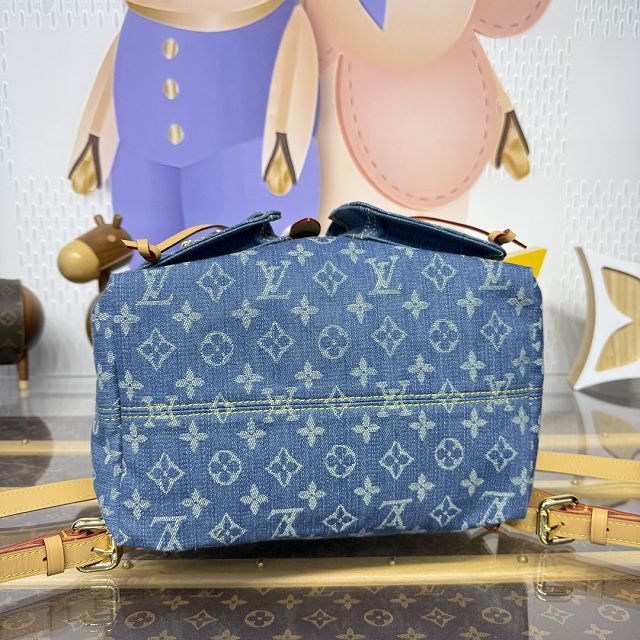 Louis vuitton original monogram denim backpack M44460 blue