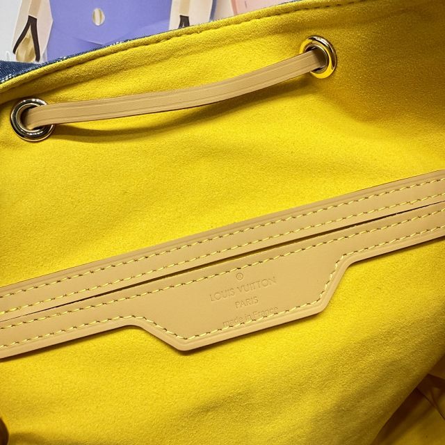 Louis vuitton original monogram denim backpack M44460 blue