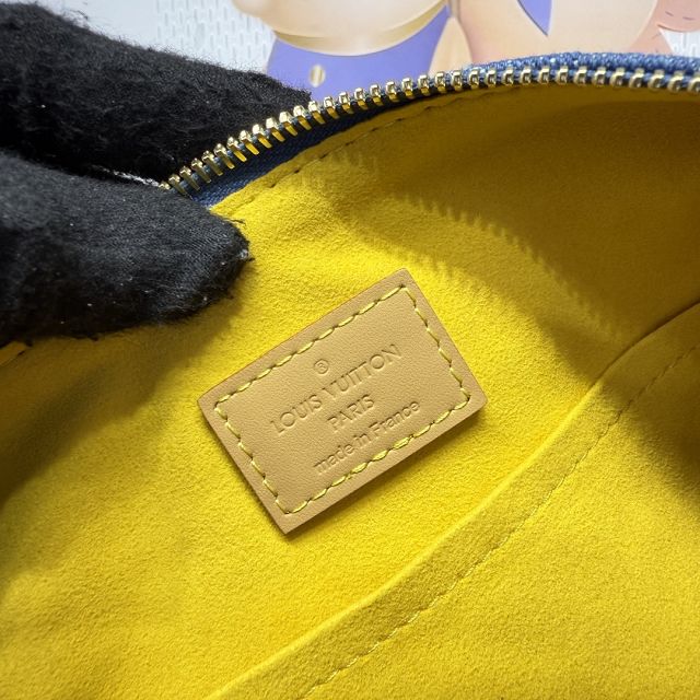 Louis vuitton original monogram denim hobo bag M95048 blue