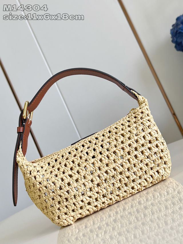 Louis vuitton original raffia hills pochette M14304 apricot