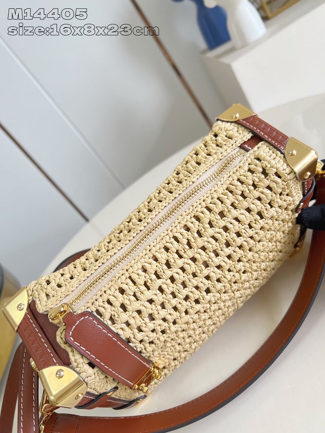 Louis vuitton original raffia side trunk m14405 apricot