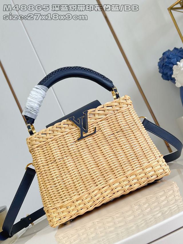 Louis vuitton original rattan capucines BB M260250 navy blue