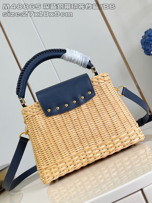 Louis vuitton original rattan capucines BB M260250 navy blue