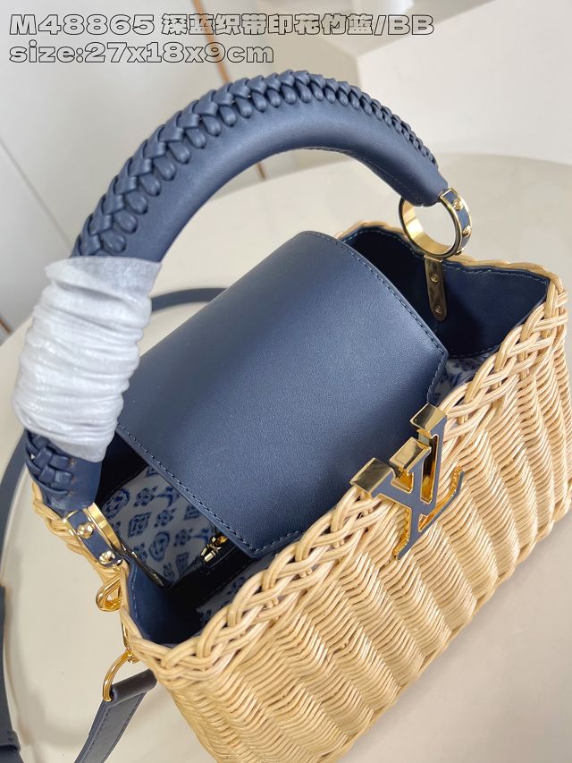 Louis vuitton original rattan capucines BB M260250 navy blue