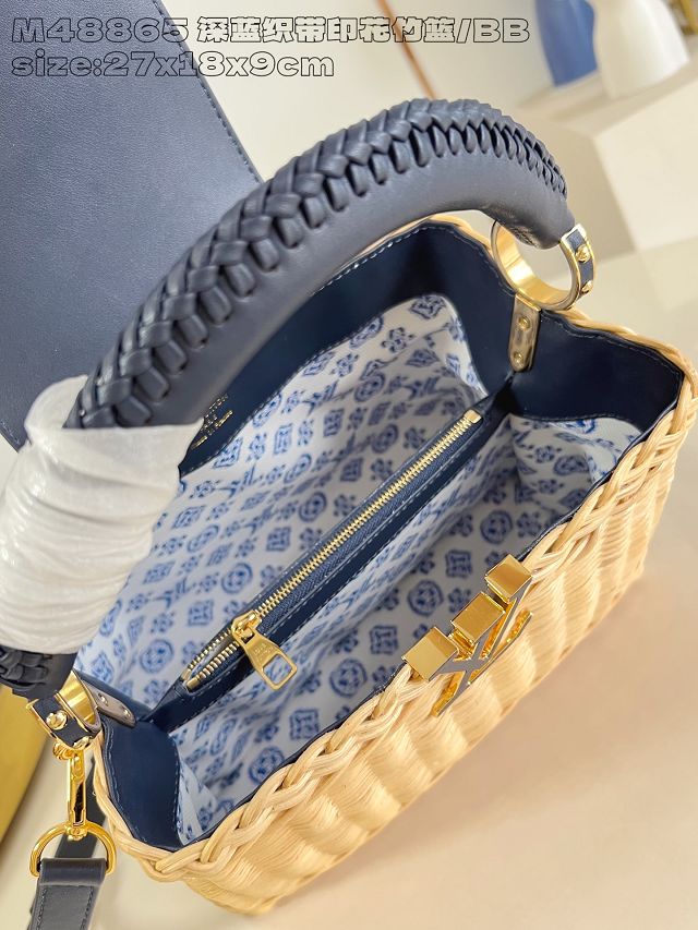 Louis vuitton original rattan capucines BB M260250 navy blue