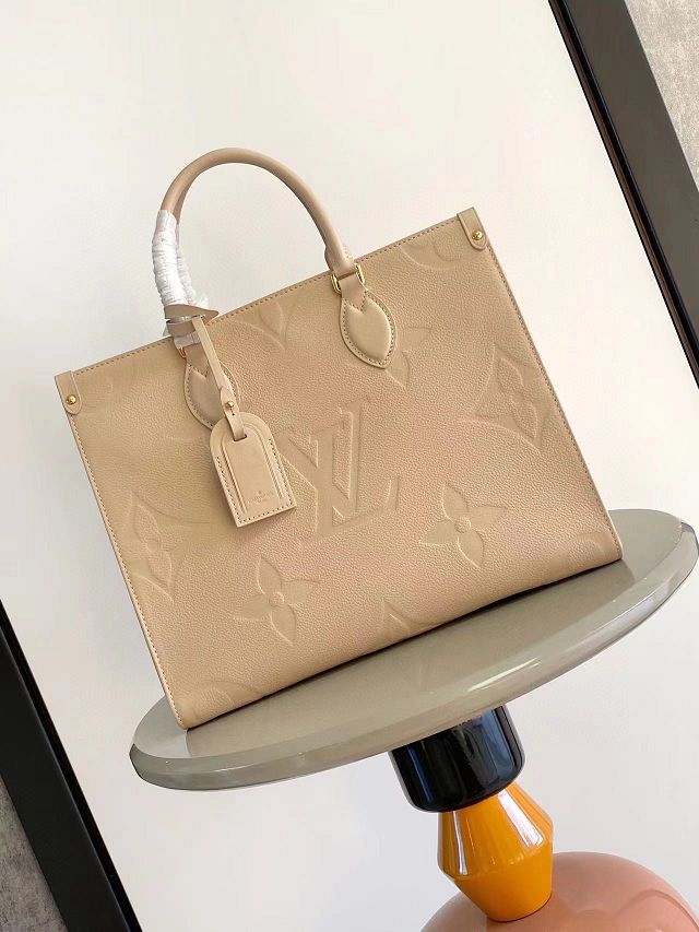 Louis vuitton original calfskin onthego mm M14255 dune