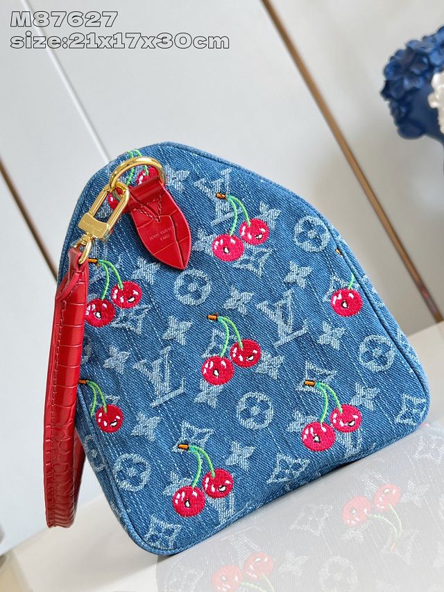 Louis vuitton original denim speedy soft 30 M87627 blue	