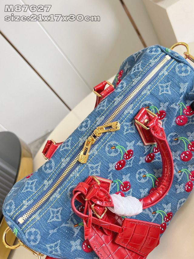 Louis vuitton original denim speedy soft 30 M87627 blue	