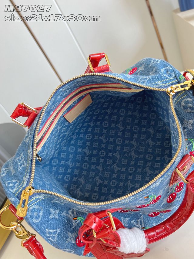 Louis vuitton original denim speedy soft 30 M87627 blue	