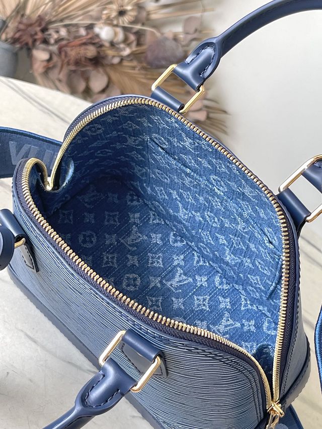 Louis vuitton original epi leather alma BB M14853 dark blue
