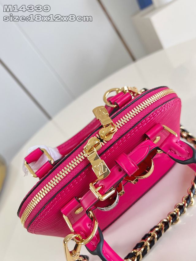 Louis vuitton original epi leather nano alma M14339 rose red