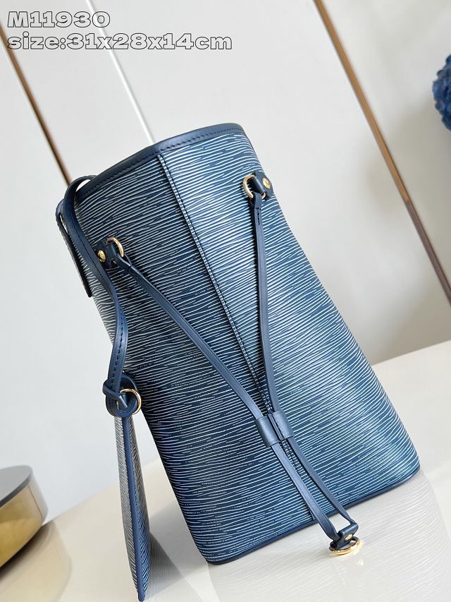 Louis vuitton original epi leather neverfull mm M14856 dark blue