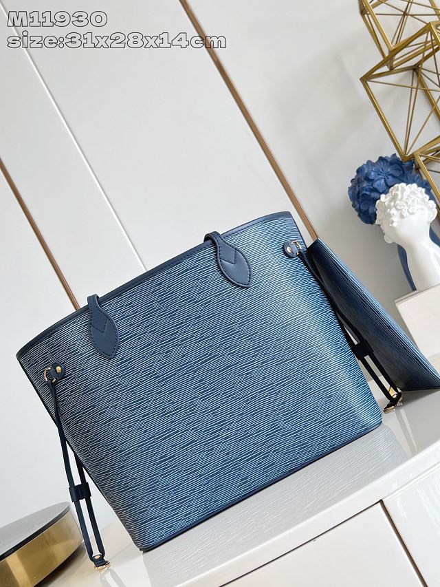 Louis vuitton original epi leather neverfull mm M14856 dark blue