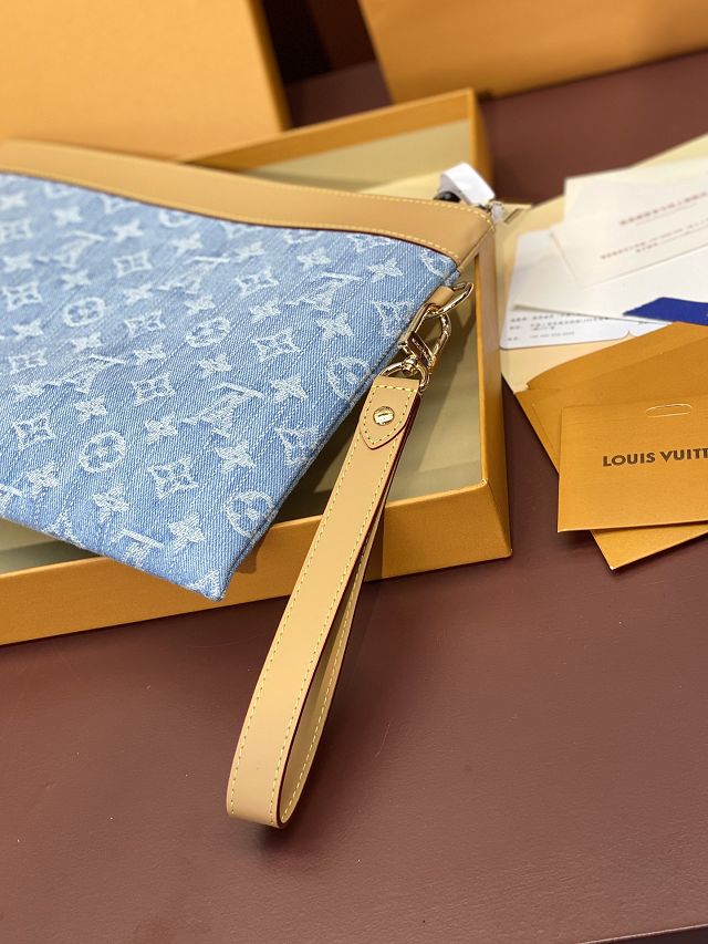 Louis vuitton original denim pochette to-go M81569 blue