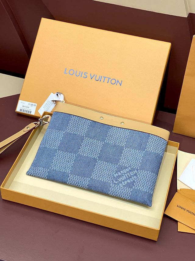 Louis vuitton original denim pochette to-go M81570 blue	