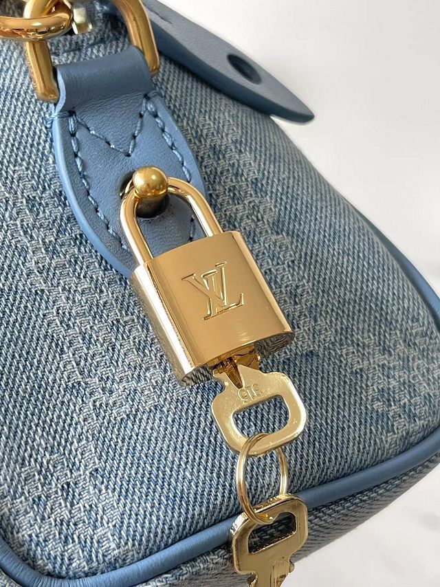Louis vuitton original denim speedy 18 N00208 blue