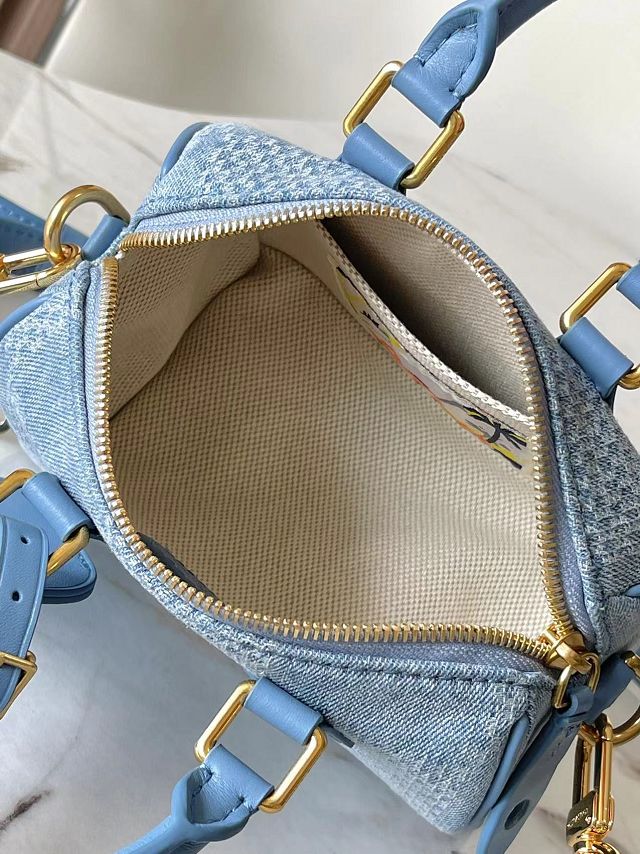 Louis vuitton original denim speedy 18 N00208 blue