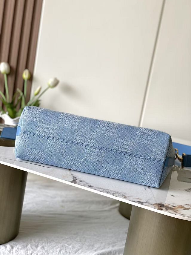 Louis vuitton original denim vagabond hobo bag N00202 blue