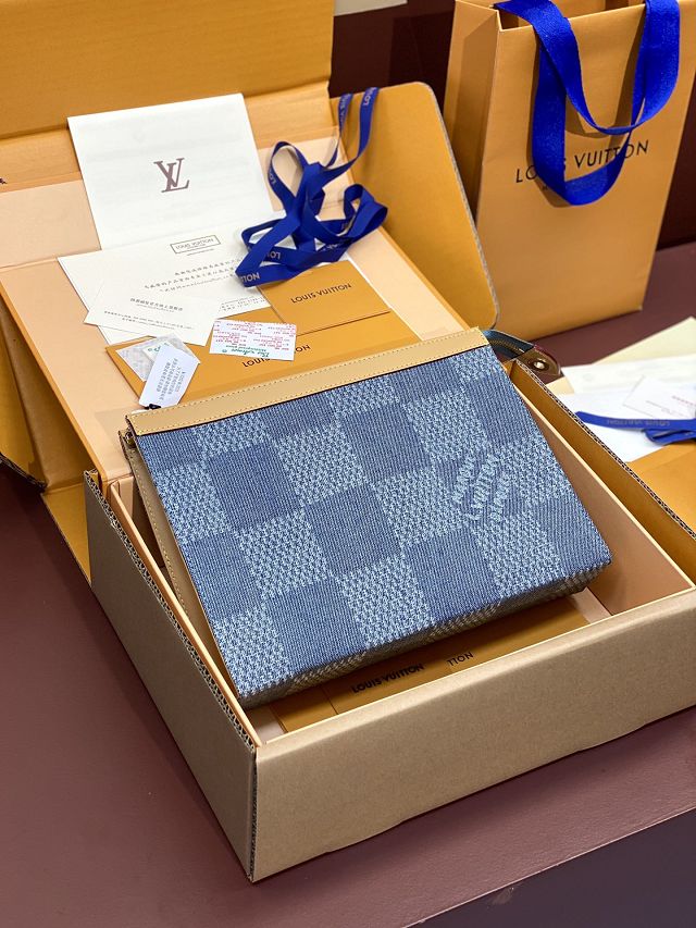 Louis vuitton original denim voyage pochette M61692 blue