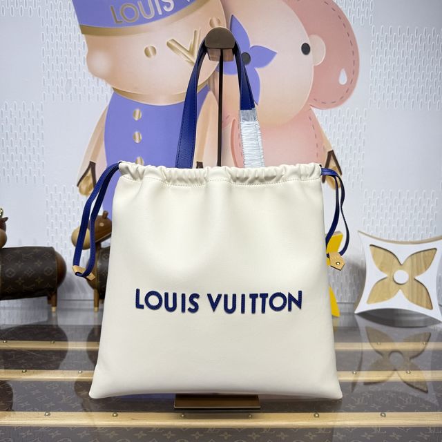 Louis vuitton origianl calfskin dust bag tote M15235 off-white